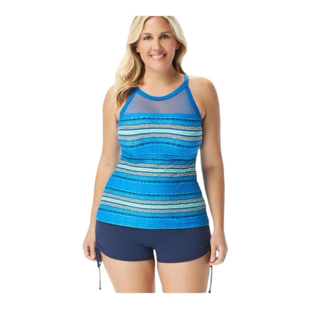 Beach House Exhilarate Racerback Tankini Top Style # HW30284 Drift Away Sz 14Tal